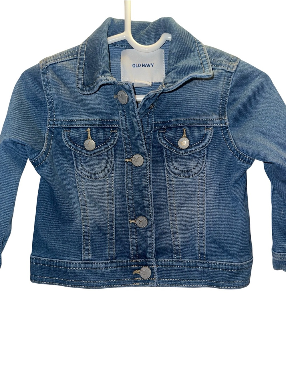 Old Navy Light Blue Kids Denim Jacket with Button Front
